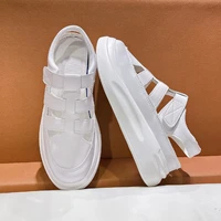 new 2021 summer women sandals fashion hollow sports running sandals pu comfortable white womens flat fashion shoes hook loop