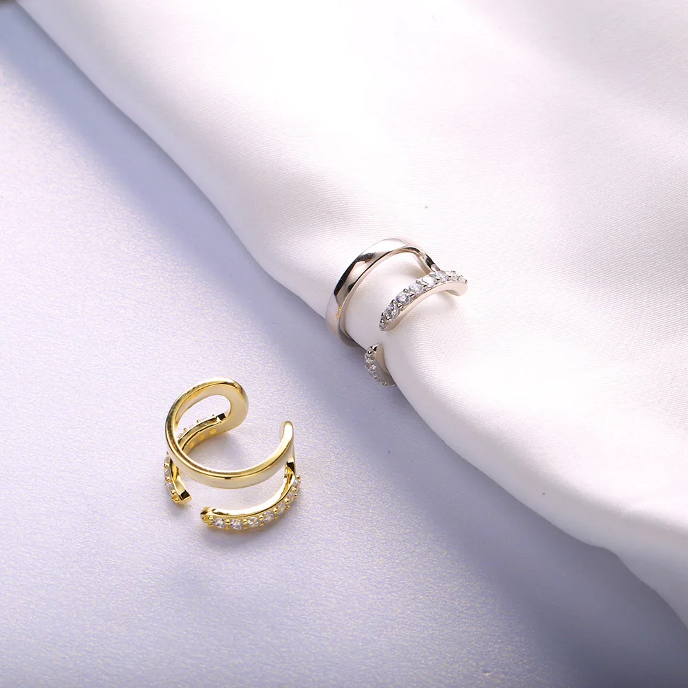 Словекабин 925 Стерлинговое серебро роскошное ушное манжетное кольцо Карла клипса серьги без прокола Клипсы на ушко не проколотые