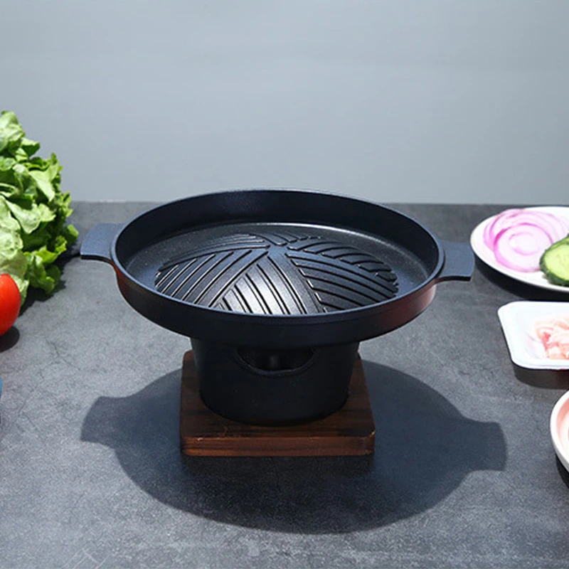 Мини-гриль для барбекю японская спиртовая Бездымная портативная комнатная