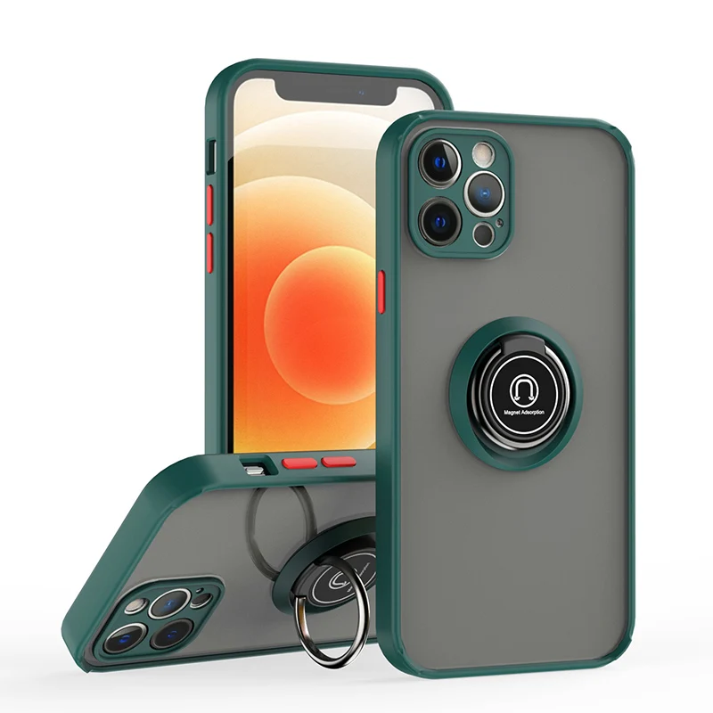 matte shockproof phone case for oneplus 9 pro nord 2 n10 n100 n200 5g 360° rotating ring bracket magnetic anti fall cover free global shipping