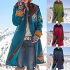 Женское Однотонное шерстяное пальто, зеленое Свободное пальто с лацканами, длинное пальто на осень и зиму, 2021