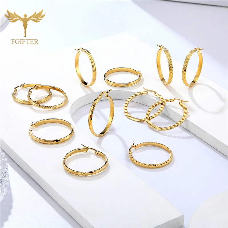 

30mm Stainless Steel Hoop Earrings For Women Sensitive Ears Fashion Round Circle Huggie Hypoallergenic Hoops Girlfriend Gift