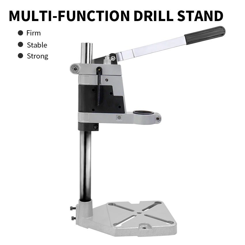 Electric Drill Stand Workbench Pillar Pedestal Clamp for Drilling Collet Adjustment Scale and Stop Added Functionality | Инструменты