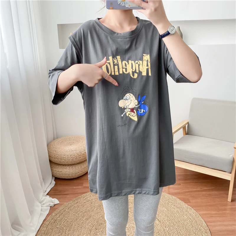 Print Shirt Short Sleeve Feeding Blouse Large Size Maternity Wear Summer High Quality Wholesale Pregnant Clothing 8514 | Мать и ребенок