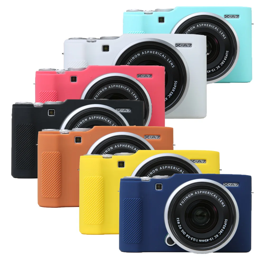 Мягкий силиконовый чехол для камеры резиновый Fujifilm XA7 Fuji накладка 9 цветов|Сумки