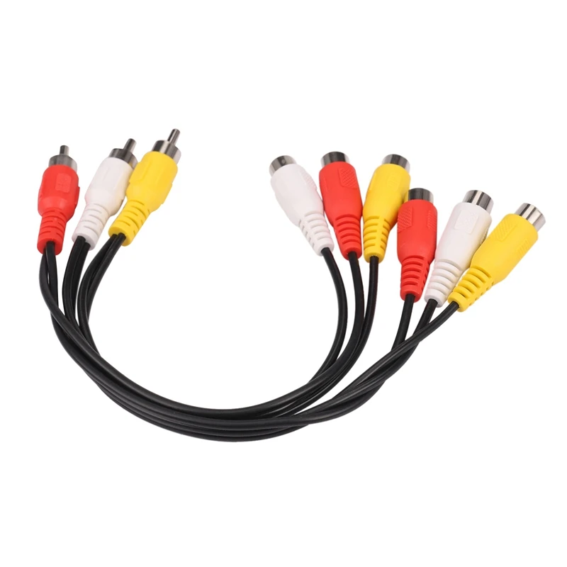 Переходник 3 RCA (штекер) на 6 (гнездо) 1 шт. RJ45 сетевой Удлинительный кабель |