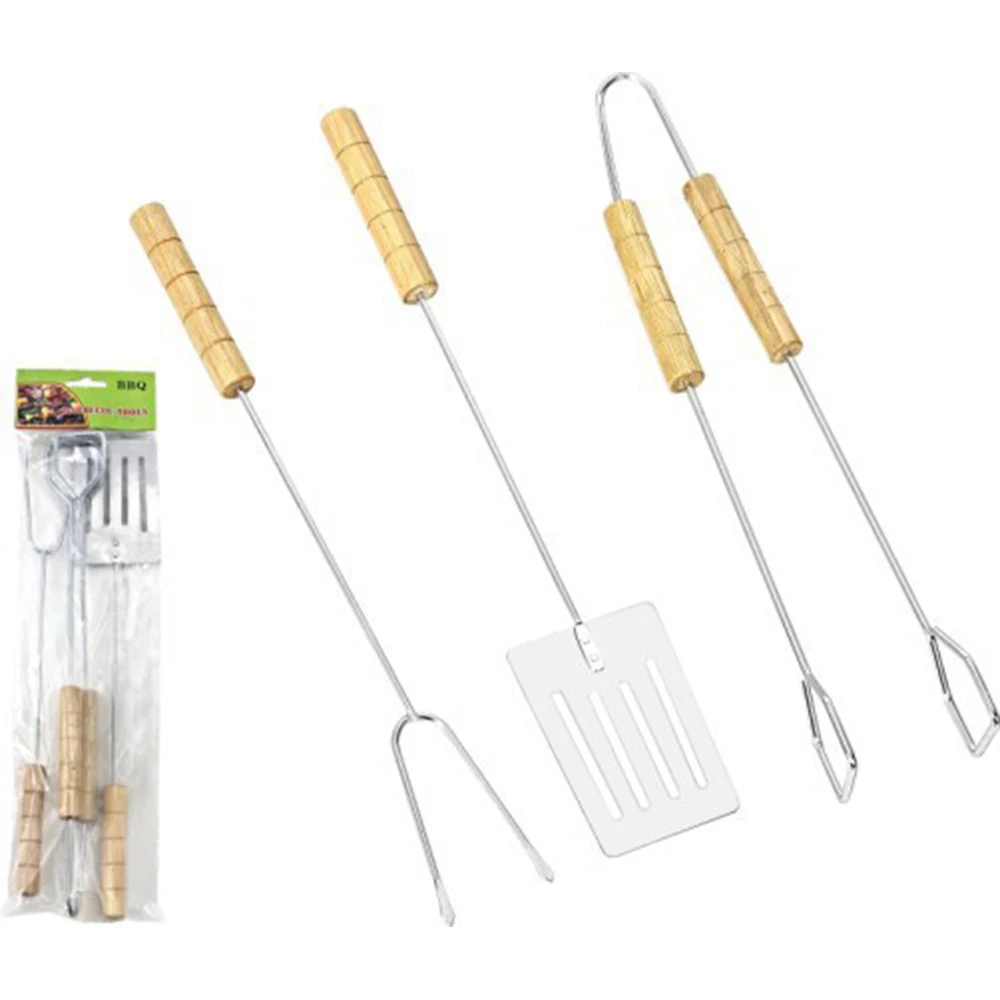 3 шт./лот набор инструментов для барбекю щипцы гриля вилка и лопатка CLainless посуда