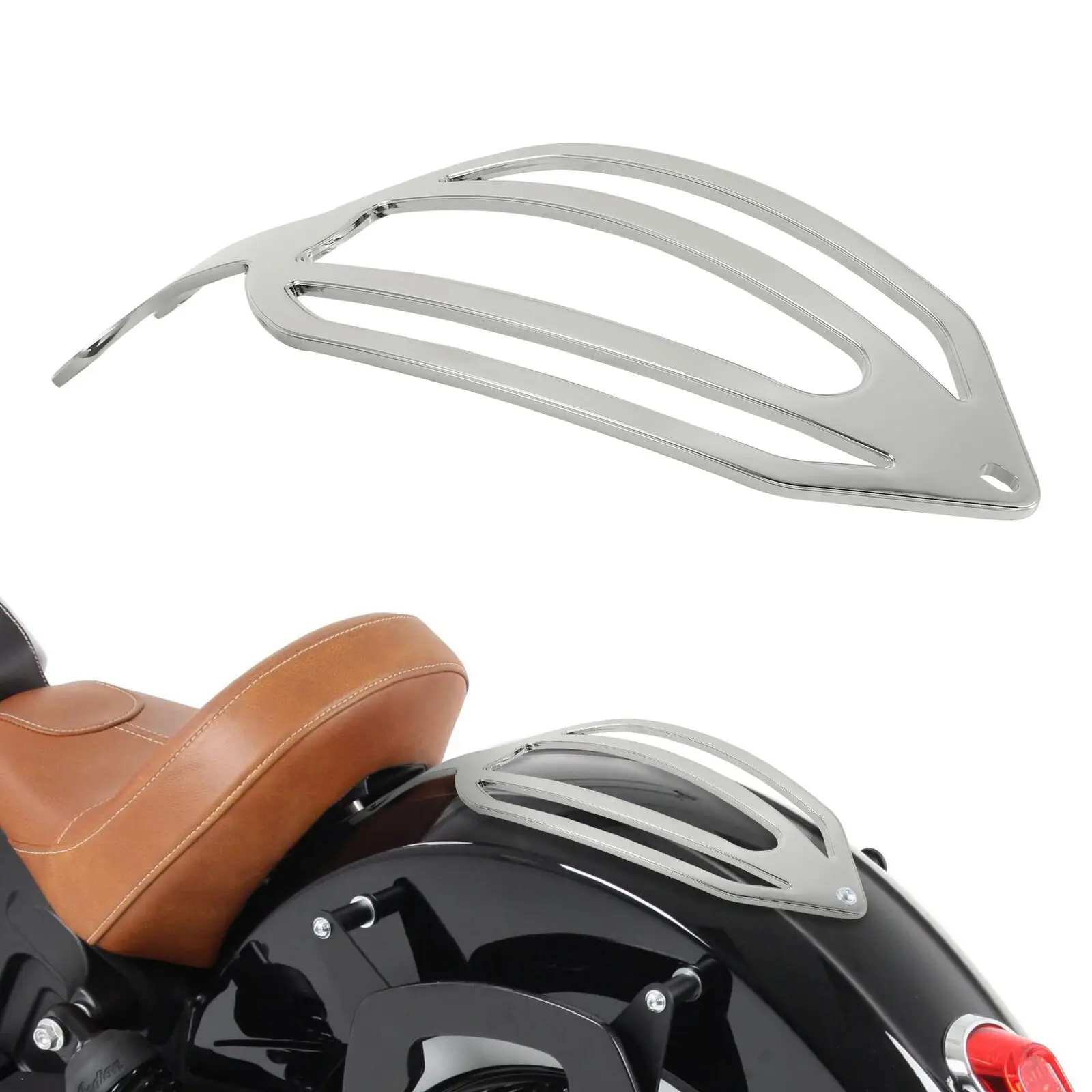 

Motorcycle Fender-Mount Rear Solo Seat Luggage Rack For Indian Scout 2015-2021 Sixty 2016-2021