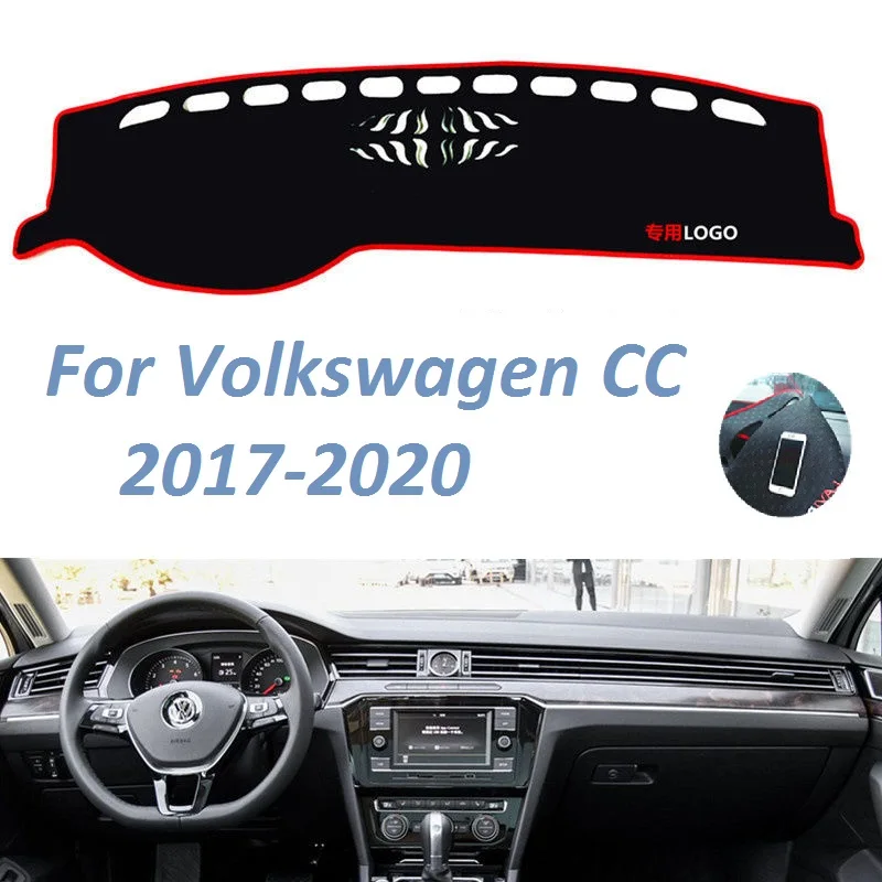 

For Volkswagen CC 2017 2018 2019 2020 Left Rgiht Hand Drive NonSlip Dashboard Cover Mat Instrument Carpet Car Accessories