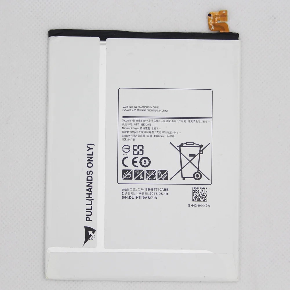 

Аккумулятор для Samsung Galaxy Tablet Tab S2 8,0 дюйма, EB-BT710ABE T710 T715N, аккумулятор 4000 мАч, 2 шт./лот