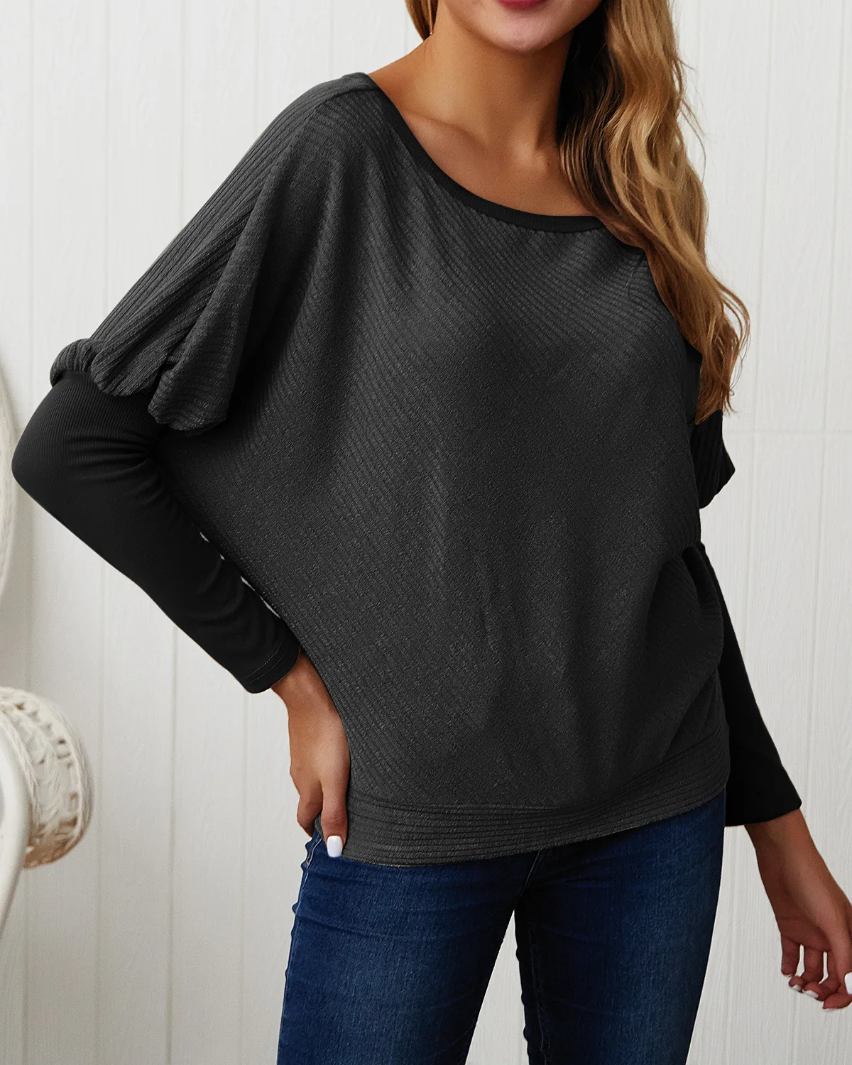 Осенние свободные повседневные Хлопковые вязаные свитера с длинным рукавом