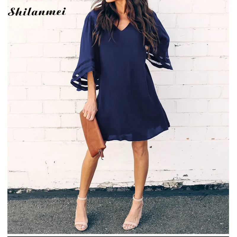 Женские шифоновые вечерние платья Элегантное повседневное двухслойное платье с