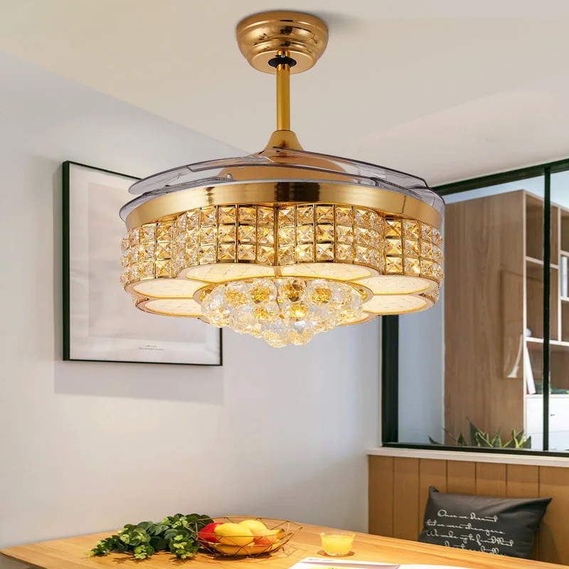 Хрустальный потолочный вентилятор в европейском стиле лампа для дома гостиной