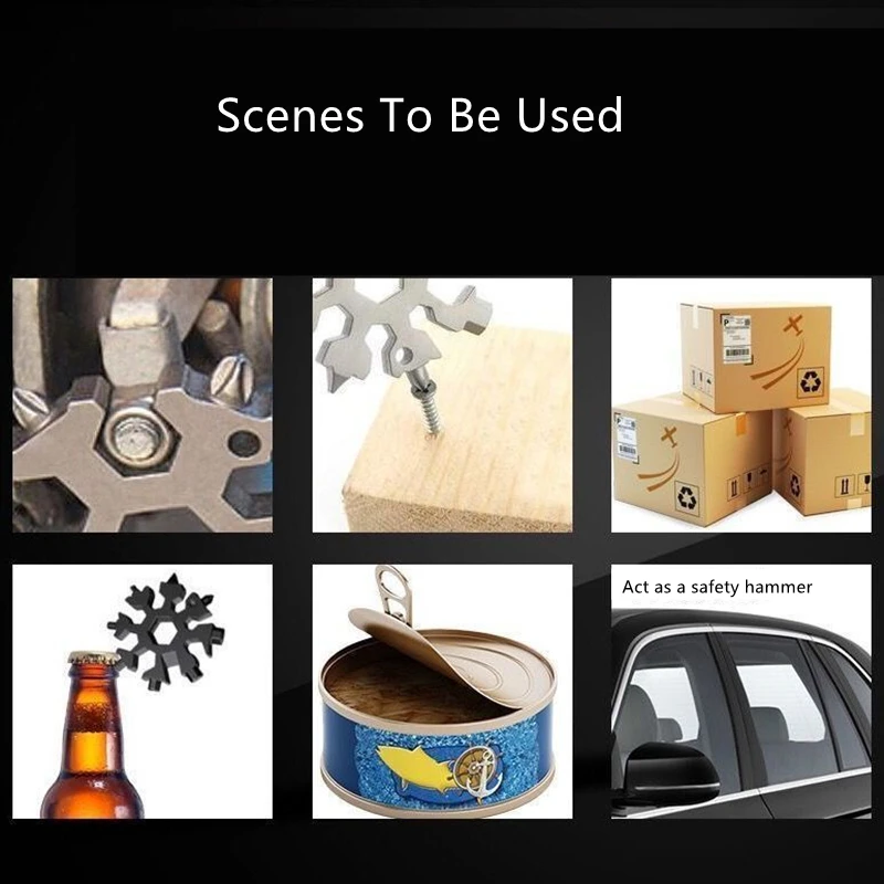 

18 In 1 Snowflake Multi Camp Key Ring Outdoor Spanner Hex Tool Wrench Multipurpose Pocket Survive Multifunction Snowflake Tool