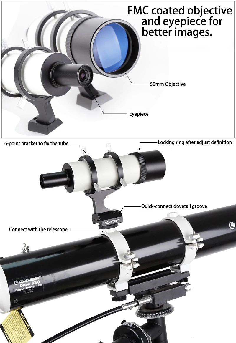 50 мм Finder Scope с крестом волос сетка сплав HD Finderscope в различном увеличением астрономический телескоп аксессуары