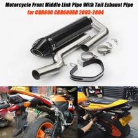 modified for honda cbr600 cbr600rr 2003 2004 motorcycle front middle link tubes with exhaust muffler pipe system set silp on