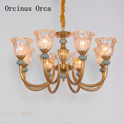 Новая европейская роскошная Золотая хрустальная люстра для гостиной столовой