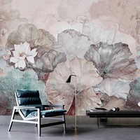 custom 3d wall murals wallpaper chinese style hand painted lotus decoration wall painting living room dining room bedroom flower