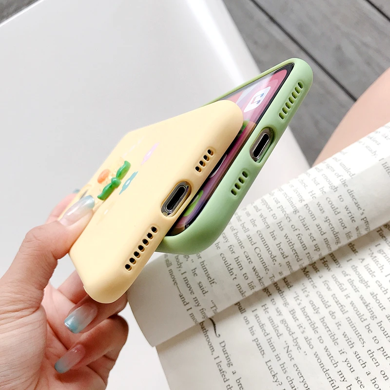 

New 3D Floral Daisy Fruit Phone Case For iPhone 11 Pro X XR XS Max 7 8 Plus Fashion Daisy Flower Case Soft TPU Back Cases Cover