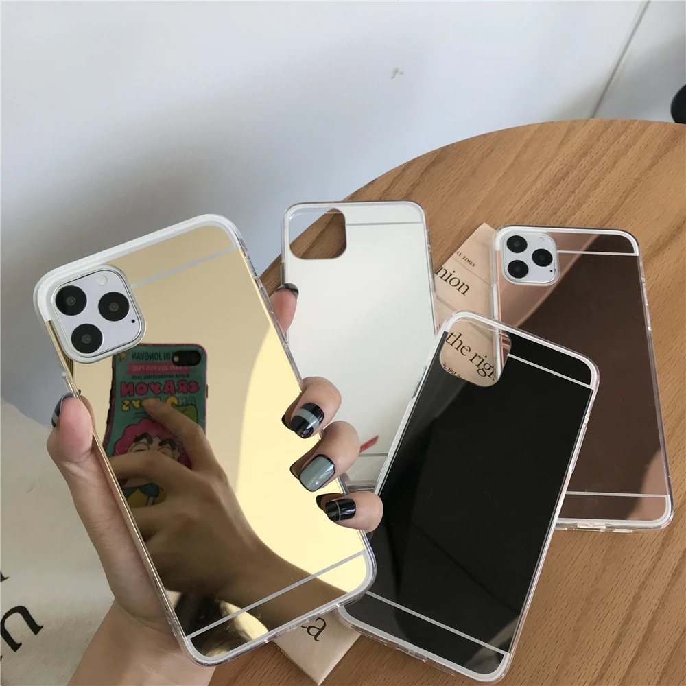 Зеркальный Силиконовый ТПУ мягкий чехол для iphone 11 Pro MAX SE 5 5S 6 6s 7 8 Plus X XS XR телефона s