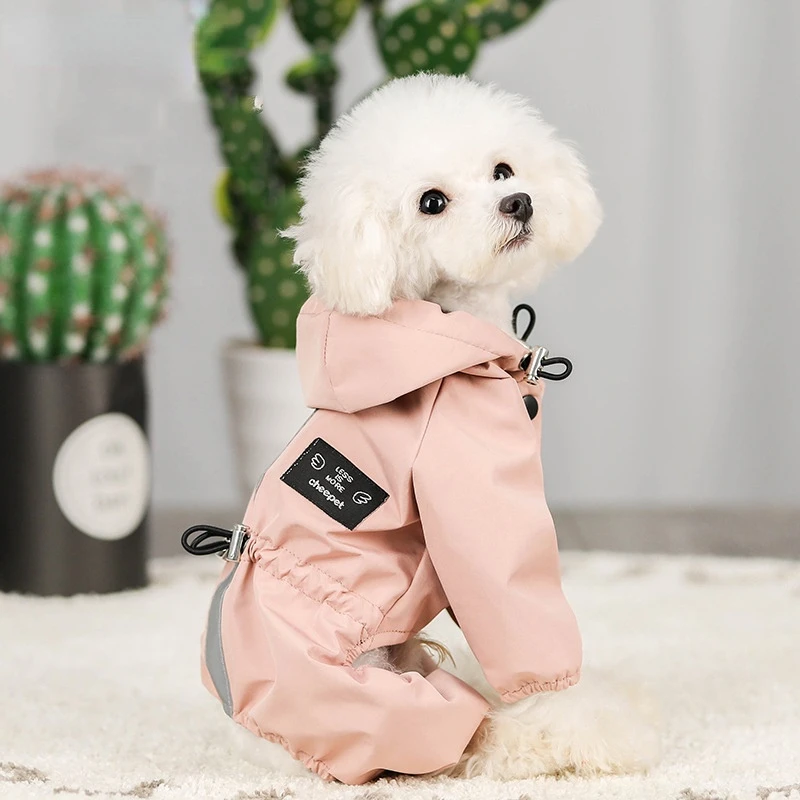 

Impermeable Perro Dog Clothes Jacket Waterproof Mesh Breathable Sweat-Absorbent Reflective Dog Raincoat Coat Roupa Puppy Abrigo