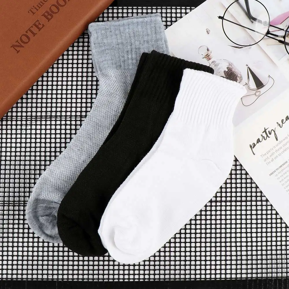 Носки мужские длинные 5 пар/лот Теплые повседневные Мягкие однотонные хлопковые