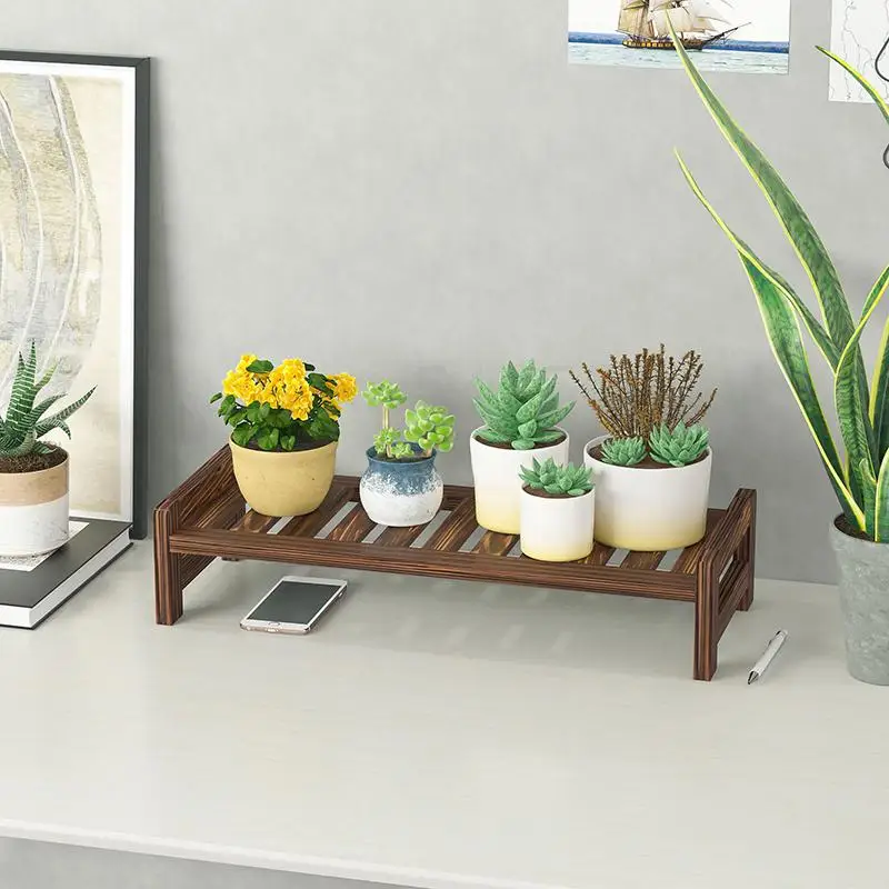 Суккуленты из массива дерева маленькая подставка для цветов одиночная