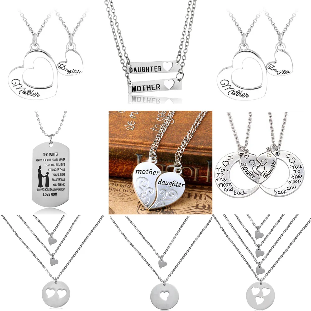 Подвеска в виде сердца для мамы и дочки ожерелье с кулоном женщин любовь мама