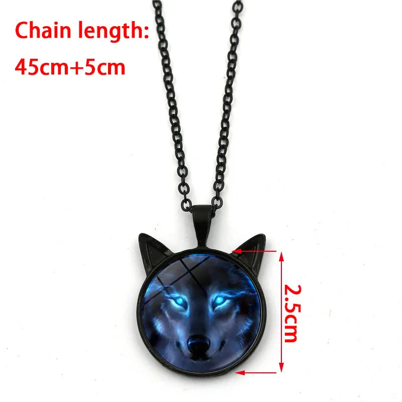 Ожерелье с кулоном волка в скандинавском стиле для мужчин и женщин стеклянный