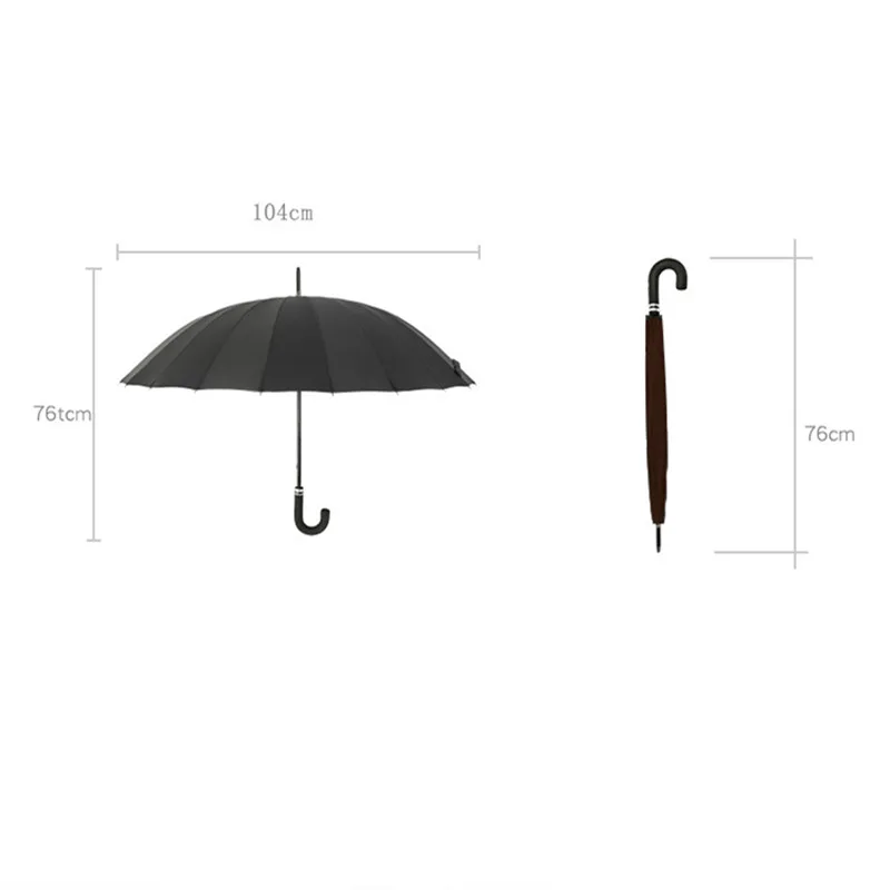 

Long Handle Umbrella Women's Parapluie Big Size Double Rain Umbrella Men Quality 24K Strong Windproof Glassfiber Frame
