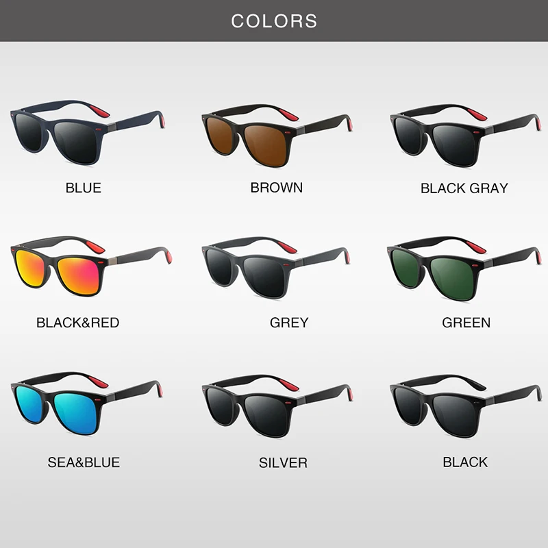

2020 New Fashion Brand Design Square Ladies Polarizing Sunglasses UV400 Men Glasses Classic Retro Driving Sunglasses Oculos De