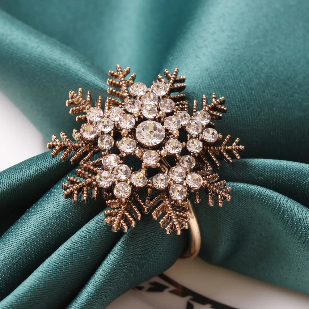 4/шт Рождественская серия посуда для отеля украшение снежинка салфетка застежка