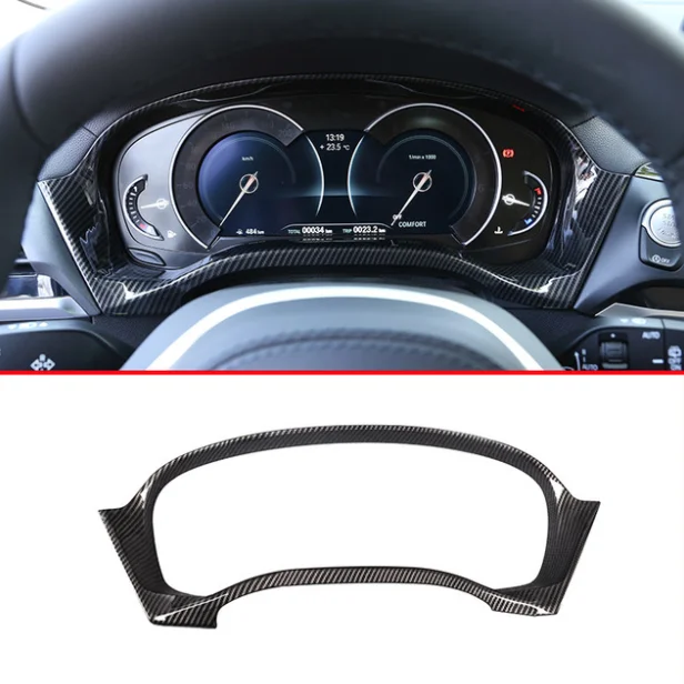 

Carbon Fiber Style Interior Modification Front Dashboard Speed Decoration Cover Frame Trim Accessories For BMW X3 G01 2018-2021