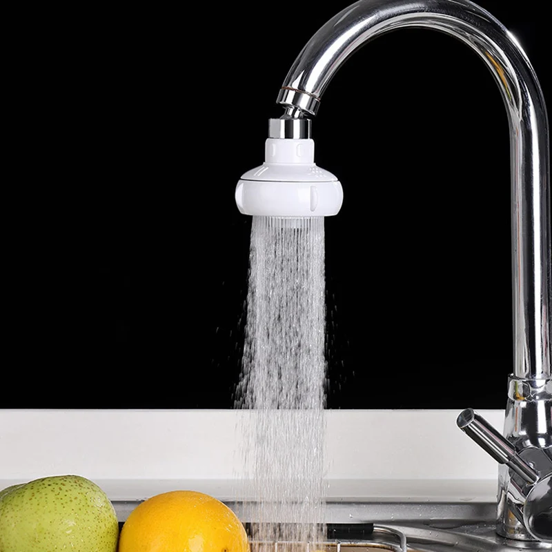 2 Modes Pressurized Faucet Aerator Stainless Steel ABS Water Tap Filter 360 Degrees Rotation Splash-proof Faucets Extender
