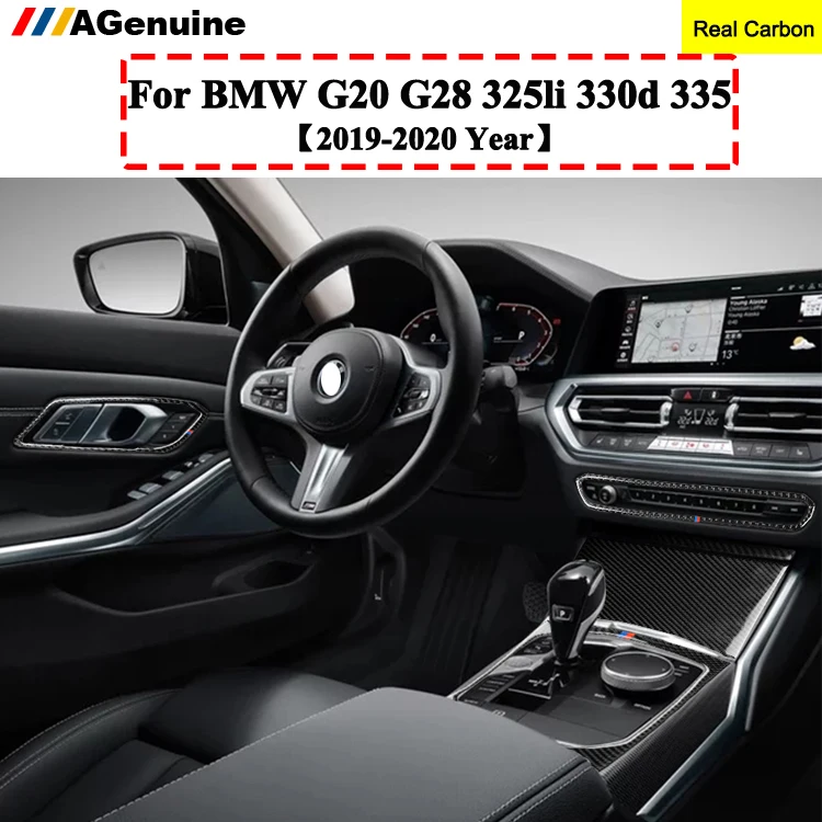 

Высококачественные внутренние молдинги из натурального углеродного волокна, декоративные крышки для BMW 3 серии G20 G28 325li 330d 335