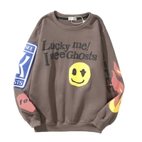 kanye lucky me i see ghosts pullover sweatshirt tops 3d foaming print fashion heavyweight trendy hip hop for men women