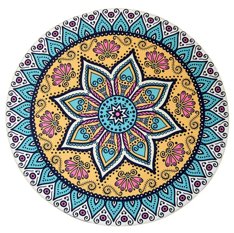 Этнический Boho напольный коврик для гардеробной и ковры коврик для йоги с мандалой Хиппи Мандала нескользящий круглый ковер для гостиной