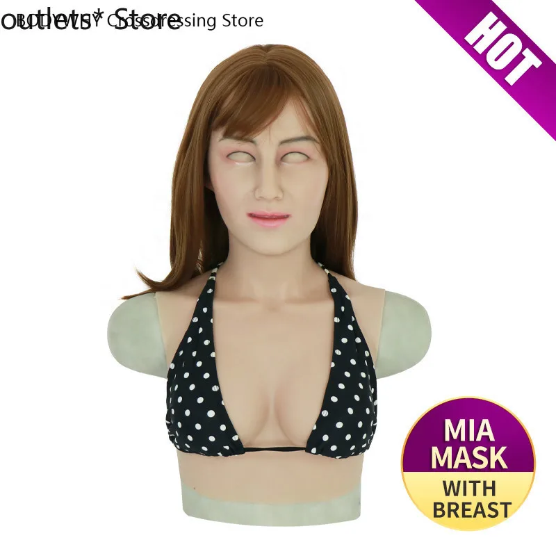 

Top Quality Silicone Mask with Boobs for Crossdresser Realistic Silicone Breast Forms for Female Drag Queen Party Mask