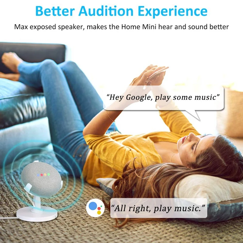 Настольная подставка для голосовых помощников Google Home поворот на 360 градусов |