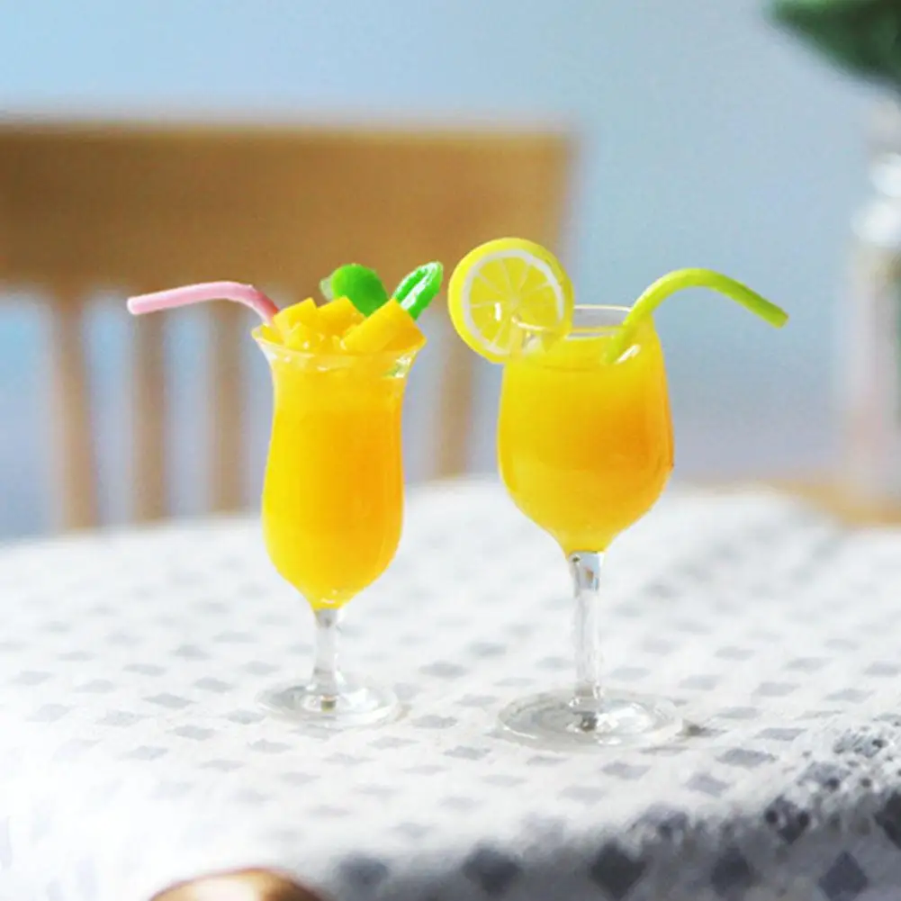 Мини Смола оранжевый манго фруктовый сорбет чашка 1:12/1:6 кукольный домик