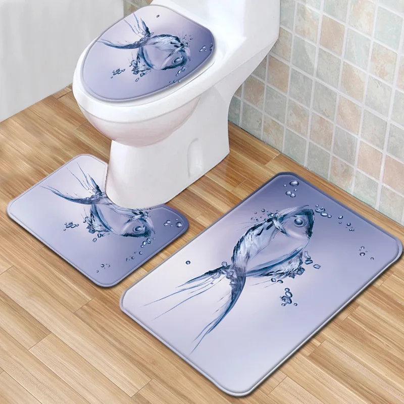 Животные мир коврики туалет 3 шт. напольные Ванная комната Кухня нескользящий