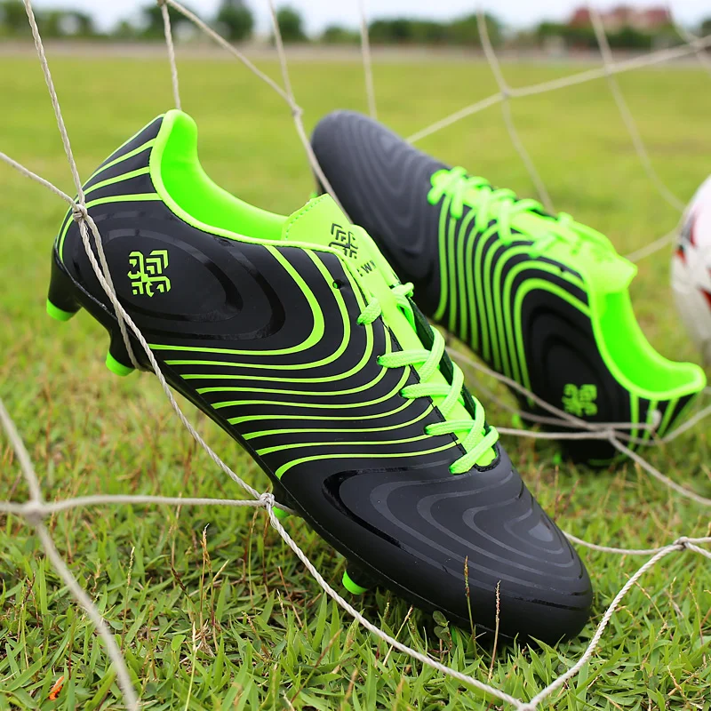 &quotВесна унисекс футбольная обувь уличная длинная Спайк Мужская зеленая Детская