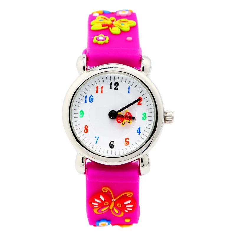 New Children's Watch 3D Cartoon Colorful Butterfly Waterproof Kids Watches Student Electronic Wristwatch High Quality Girl Gift