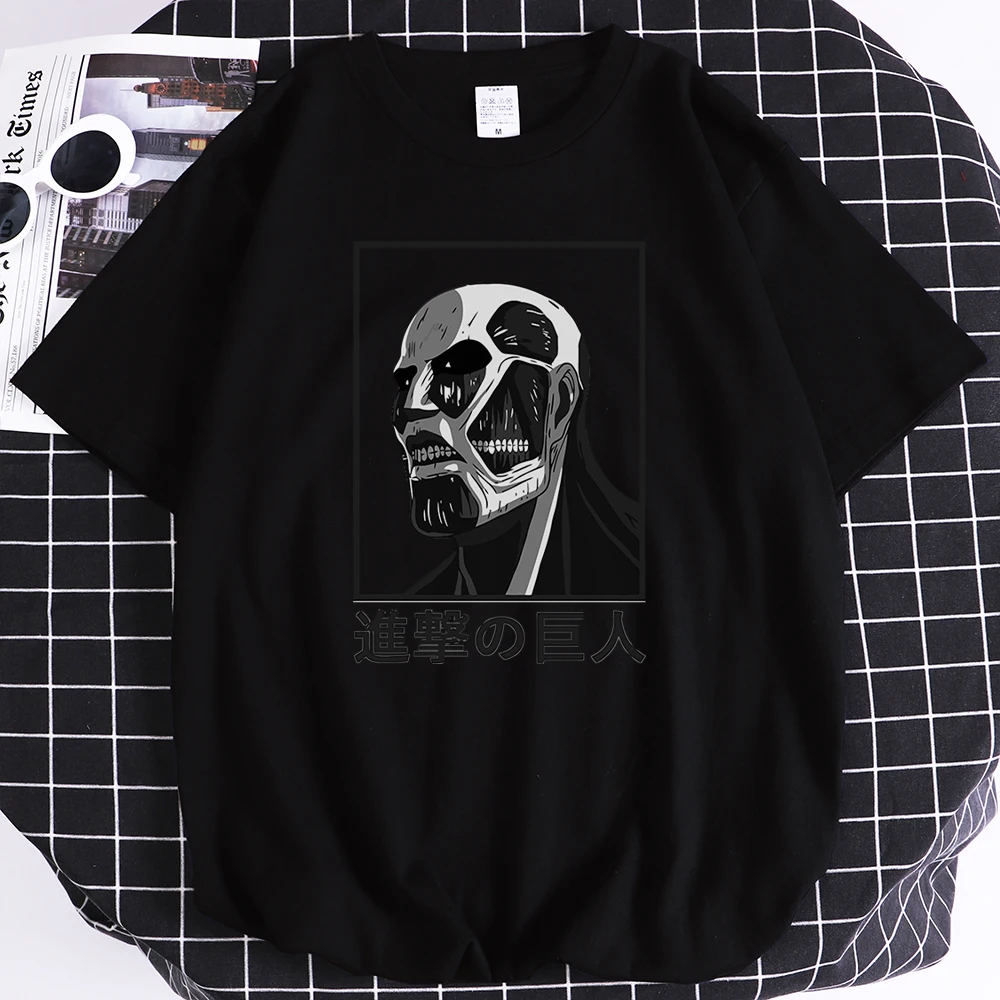 

Vogue Short Sleeve Attack on Titan Anime Printing Mens T-shirt Summer Tees Shirts Kohpweran Harajuku Graphic