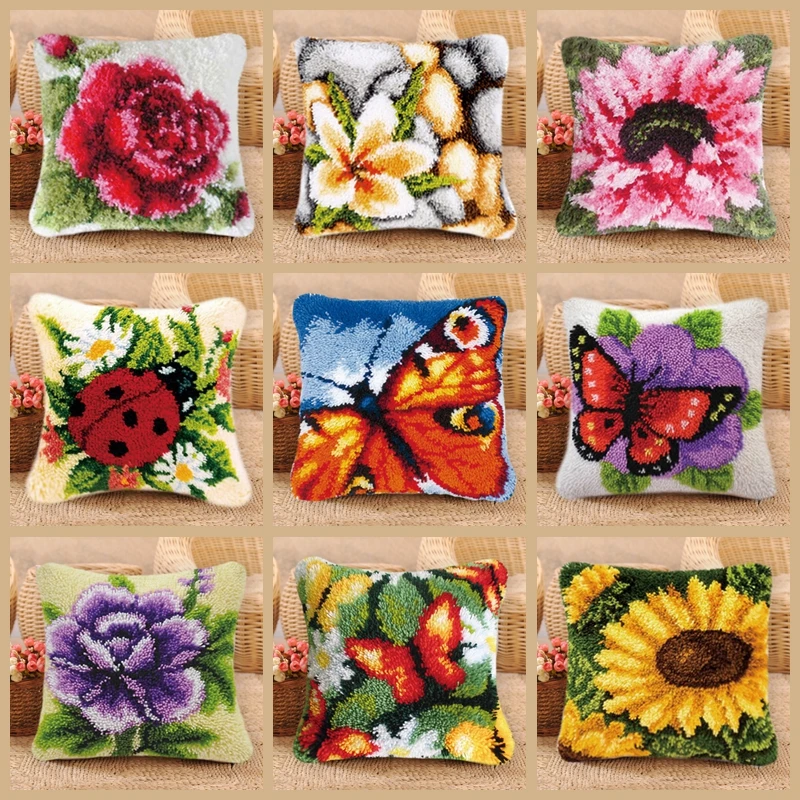 DIY серия растений крючок с защелкой ковер цветок смрнк спальня вышивка подушка