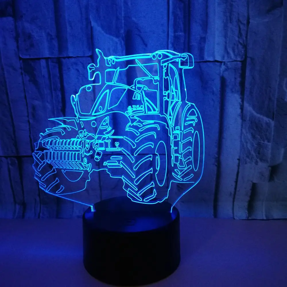 

Farm Tractor 3D LED Nightlight 7 Colors Automobile USB Touch Switch Desk Table Lamp for Kids Sleeping Home Bedroom Decorations