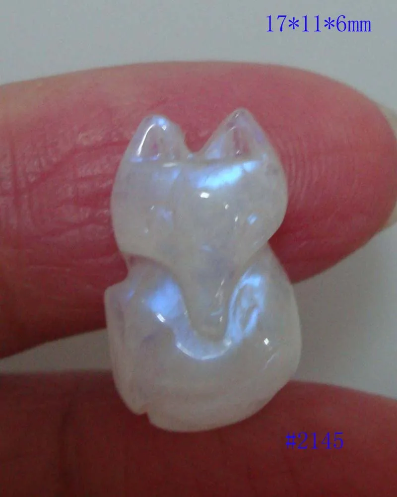Натуральный лунный камень резная лиса подходит для подвесок Женские Ювелирные