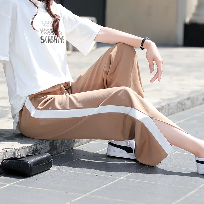 

Pants Women Summer New 2020 Wide Leg Korean Style Loose Leisure Trendy Daily Womens Clothing High Quality Simple Chic All-match