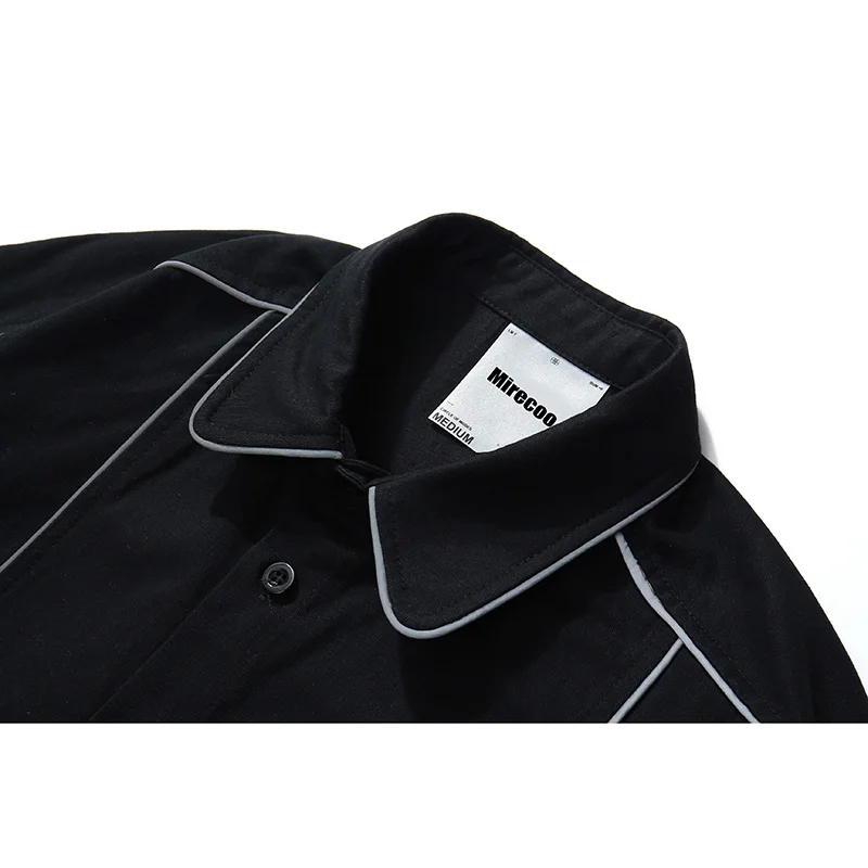 Хипстерская полосатая Светоотражающая Мужская рубашка с карманом пляжные