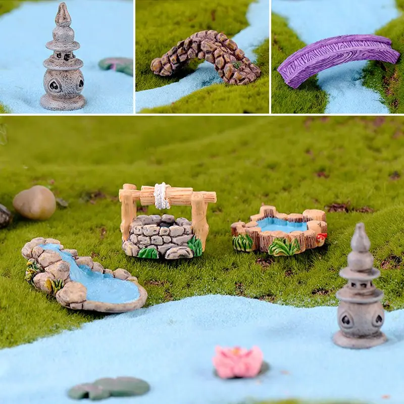 

DIY Miniature Mini Water Pool Tree House Fairy Garden Figurines Lawn Ornament Gnome Dollhouse Home Decor Craft Terrarium Gift